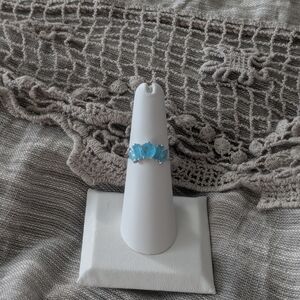 Elegant Blue Gemstone Crown Ring